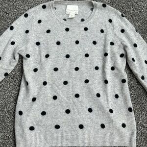 Cynthia Rowley cashmere polka dot sweater, size L